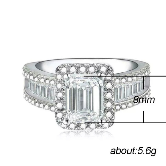 Chic Shiny Rectangle Zircon Ring - Picture 4 of 4